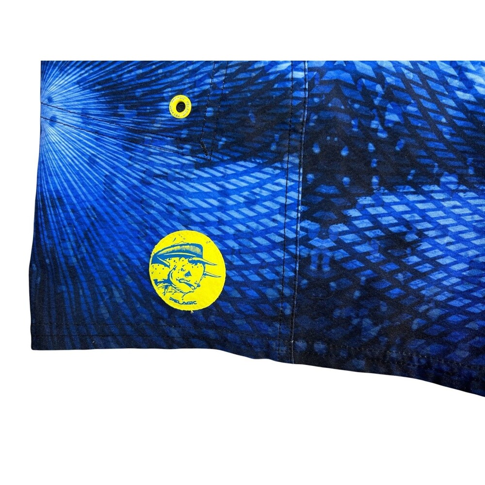 Pelagic Blue Psycho Dorado Stretch Sharkskin Boardshort  Size 32  Swim Trunk - Picture 10 of 13